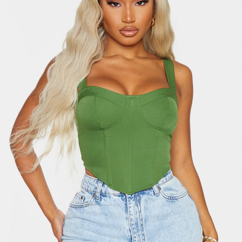 Prettylittlething Corset Crop Top Size 6